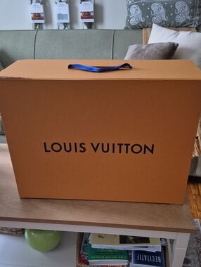 Louis Vuitton Orange Box with Blue Handle and Navy Logo